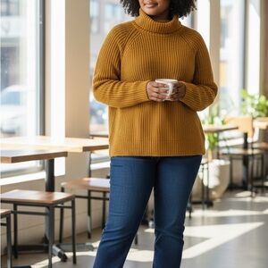 Old Navy Warm Amber Turtleneck Sweater